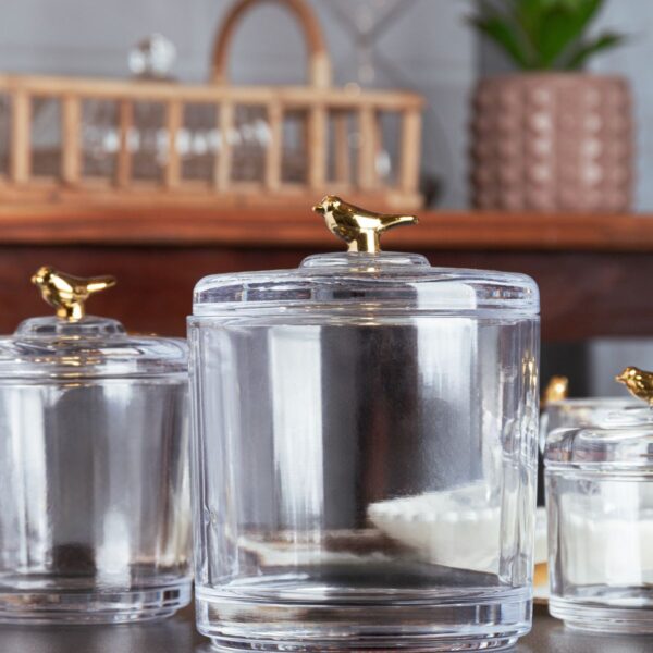 Pote Com Tampa Golden Bird Cristal Ecológico - Imagem 3