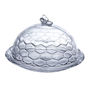 Queijeira Decorativa com Tema de Abelha Vidro com Tampa – Ideal para Mesa Posta
