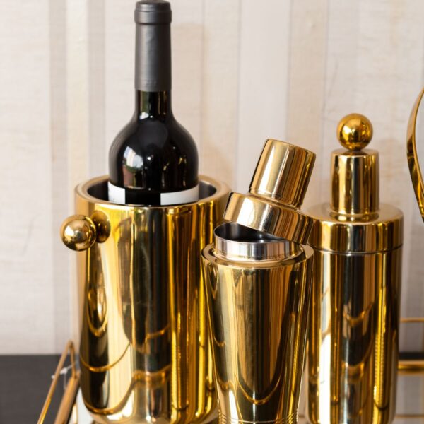 Cooler Dourado Luxo e Elegância Acessório Para vinho - Imagem 2