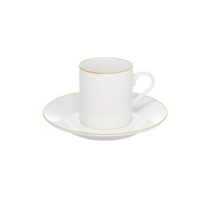Xicara Café Com Pires de Ceramica Royal Branco - 4 Peças