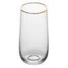 Jogo de 2 Copos Altos de Vidro Lines com Fio de Ouro- 450ml