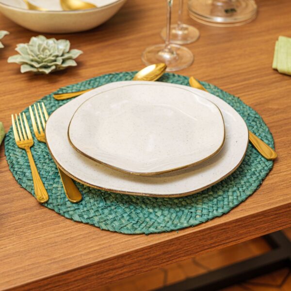 Conjunto de Pratos Rasos Ryo Maresia 12 Peças em Porcelana – Elegância para sua Mesa - Imagem 2