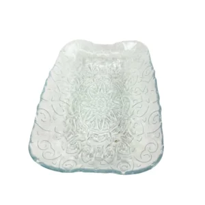 Travessa de Vidro Decorativa Retangular Tattoo