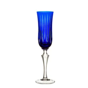 Taça Champagne Un. 240 ml Azul Escuro Cristal Strauss