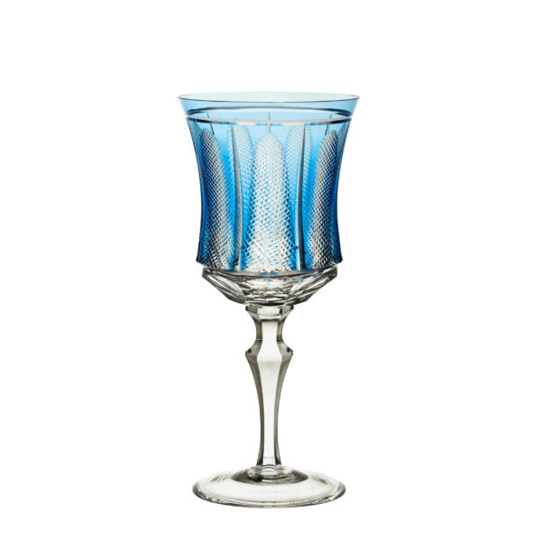 Jogo de 6 Taças De Cristal Para Vinho Branco 330 ML - Azul claro