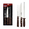 Jogo de Churrasco Inox 3 peças Polywood Castanho