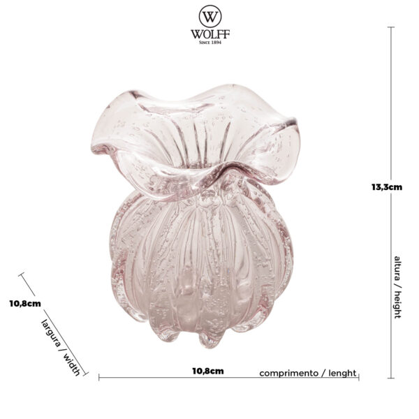 Vaso de Vidro Italy Rosa Claro 5x13 - Imagem 5