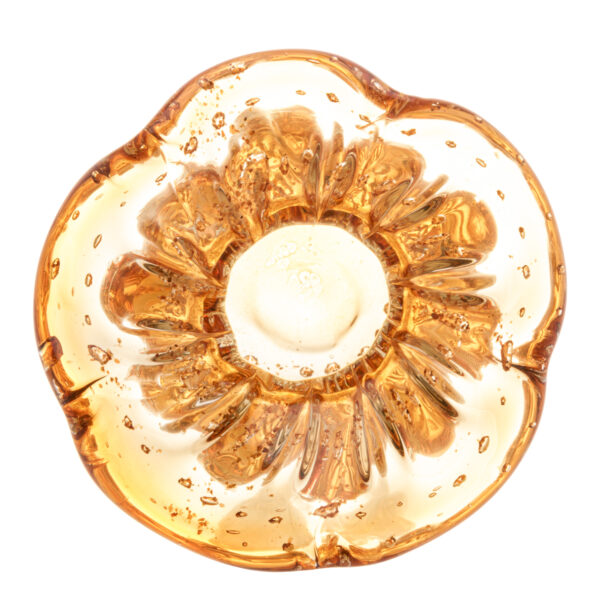 Vaso De Vidro Italy Ambar e Dourado 11x13 - Imagem 3