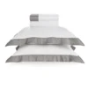 Jogo de Cama Queen Trussardi 600 Fios Cetim 100% Algodão Egípcio San Carlo Branco/Grigio