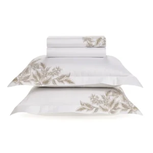 Jogo de Cama Queen 100% Algodão Egípcio Limonata Branco Trussardi
