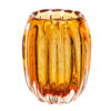 Vaso de Vidro Italy Transparente  e Dourado