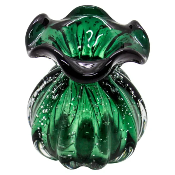 Vaso De Vidro Italy Verde Esmeralda