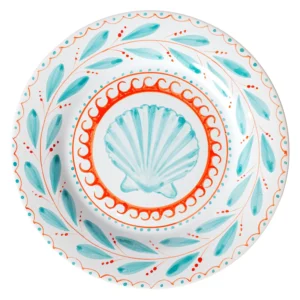 Alternative view of Jogo 12 Pratos Concha Marinha Turquesa Luiz Salvador