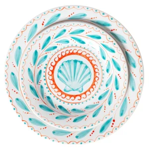 Jogo 12 Pratos Concha Marinha Turquesa Luiz Salvador