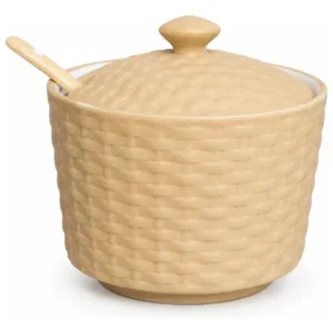 Açucareiro com colher Rattan